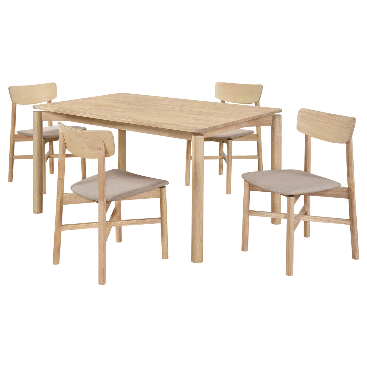 Parkridge 5-Piece 59-Inch White Washed Wood Dining Set
