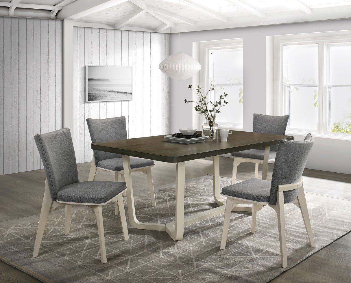 Biloxi 5-Piece 71-Inch Rectangular Dining Set in Greyish Brown