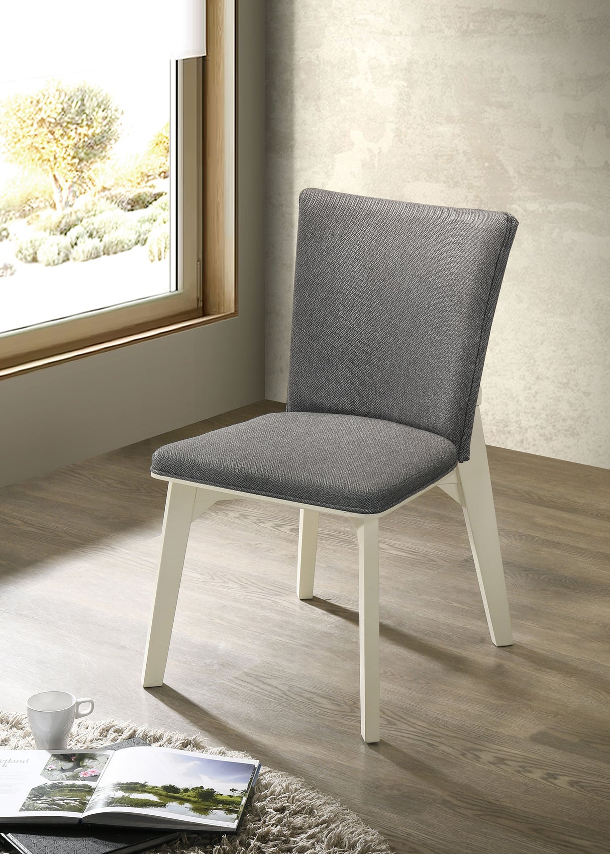 Biloxi Upholstered Dining Side Chair Grey, Set of 2