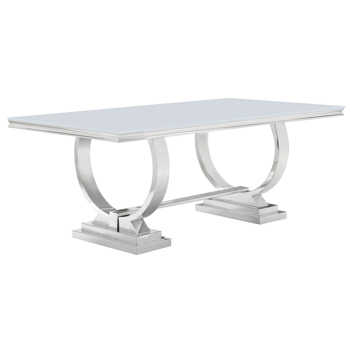 Antoine Rectangular 95-Inch Glass Top Dining Table