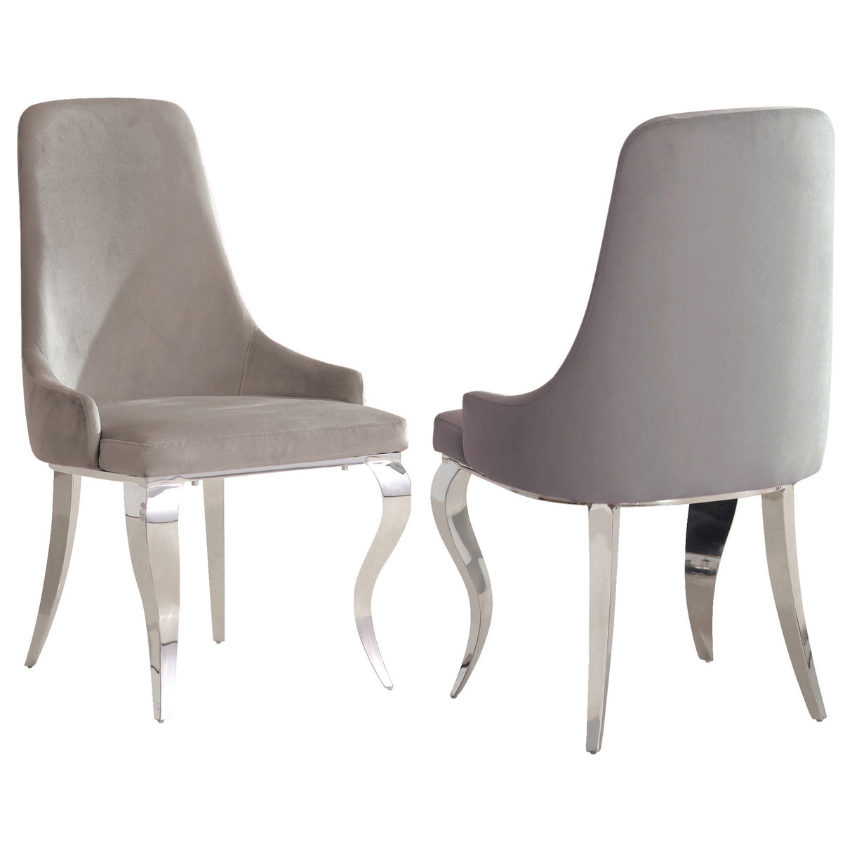 Antoine Grey Velvet Upholstered Dining Chair Set of 2
