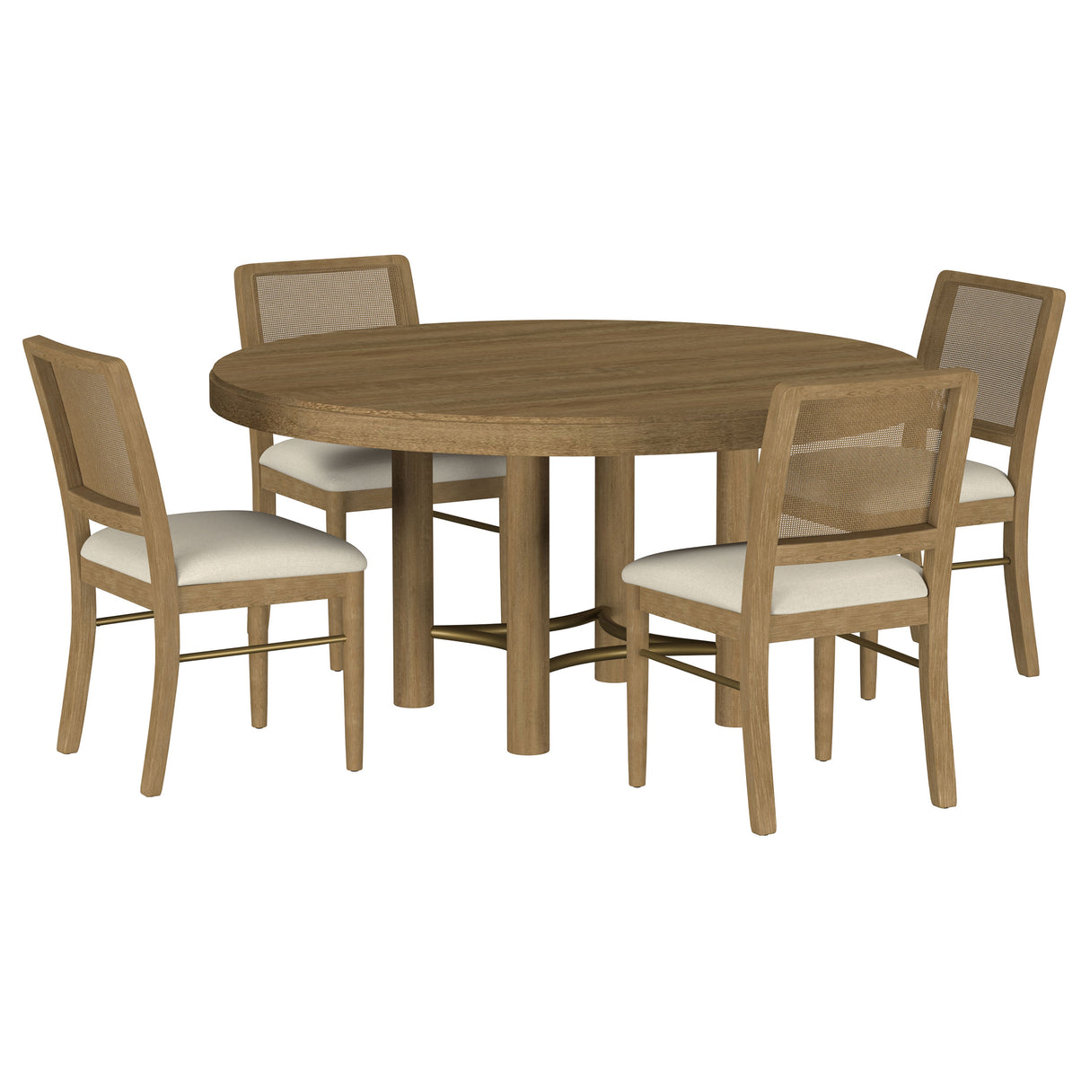 Arini 5-Piece Round Dining Set - Sand Wash