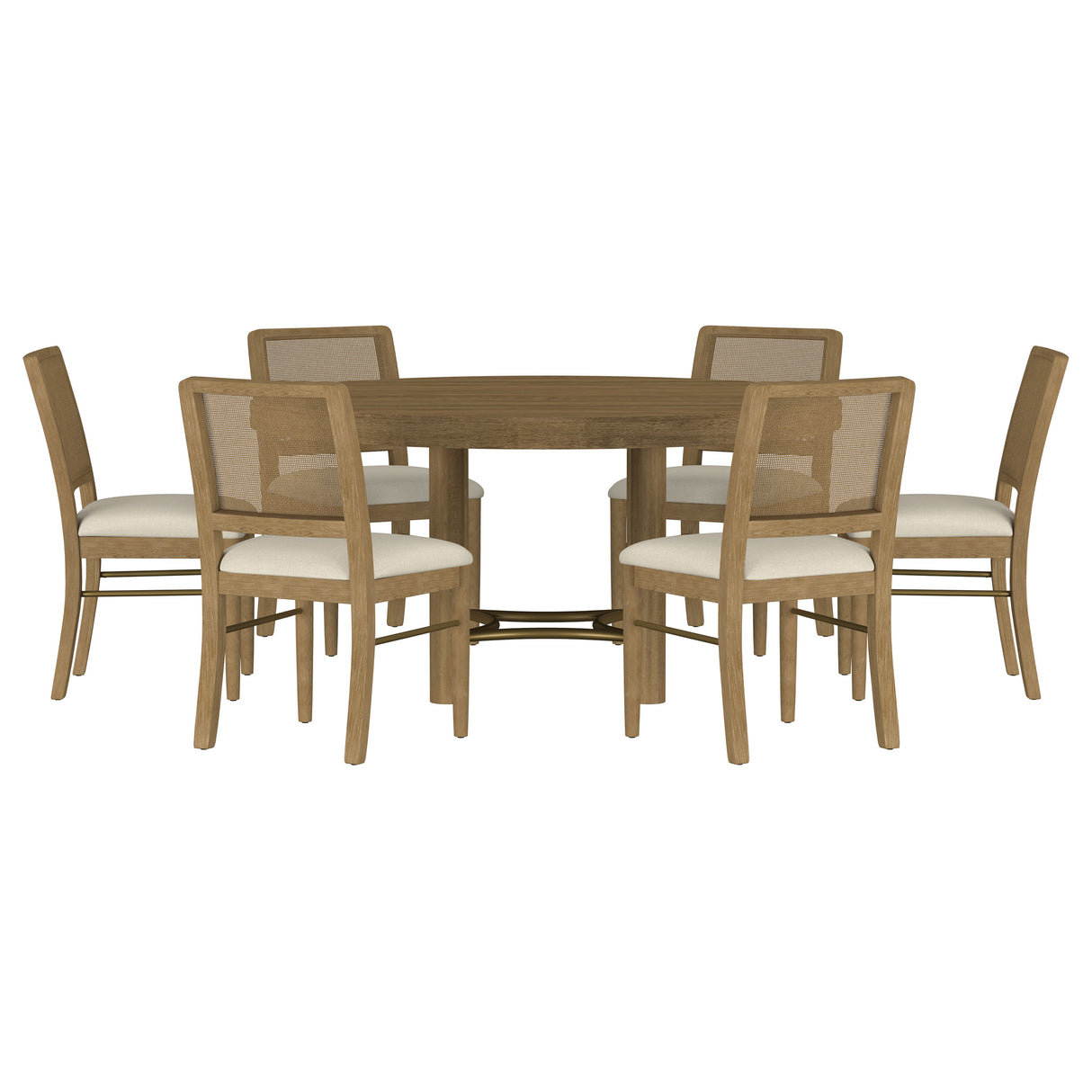 Arini 7-Piece Round Dining Set - Sand Wash