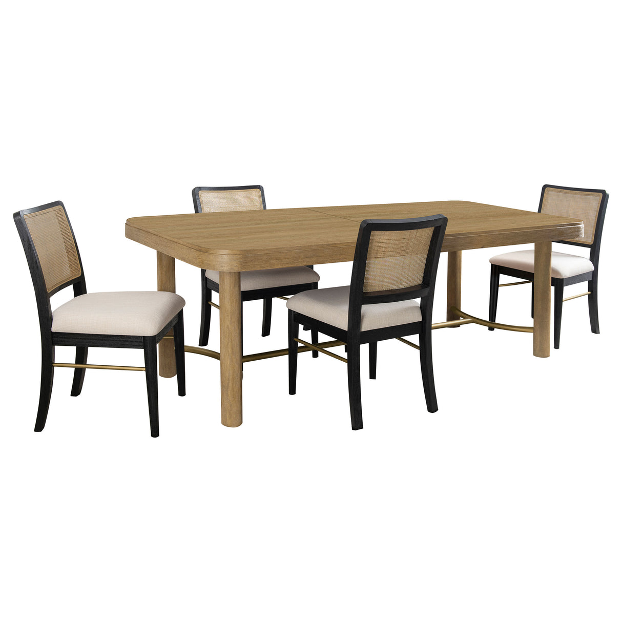 Arini 5-Piece Extension Dining Set Sand Wash and Black