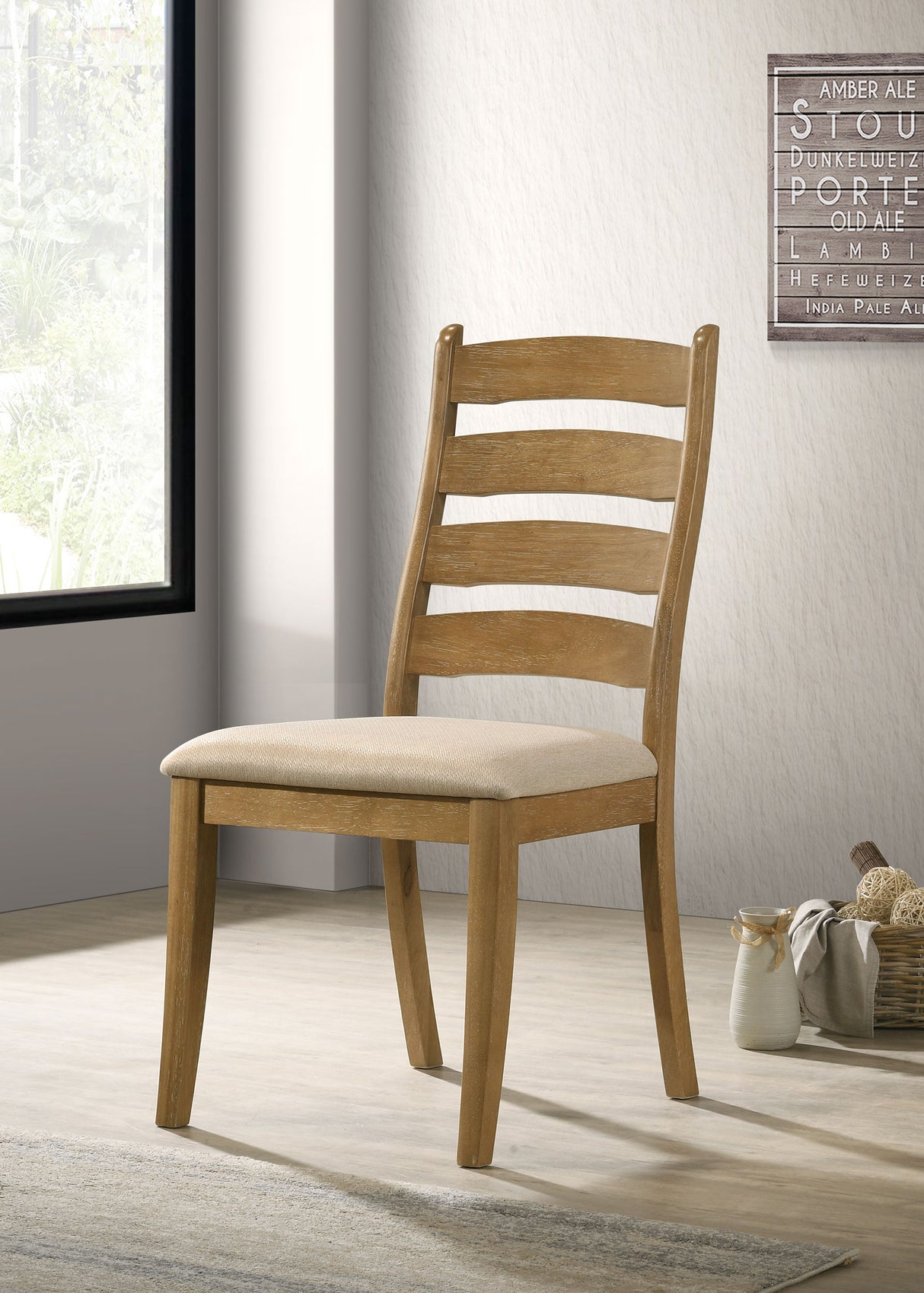Danvers Wood Dining Side Chair Brown Oak, Set of 2