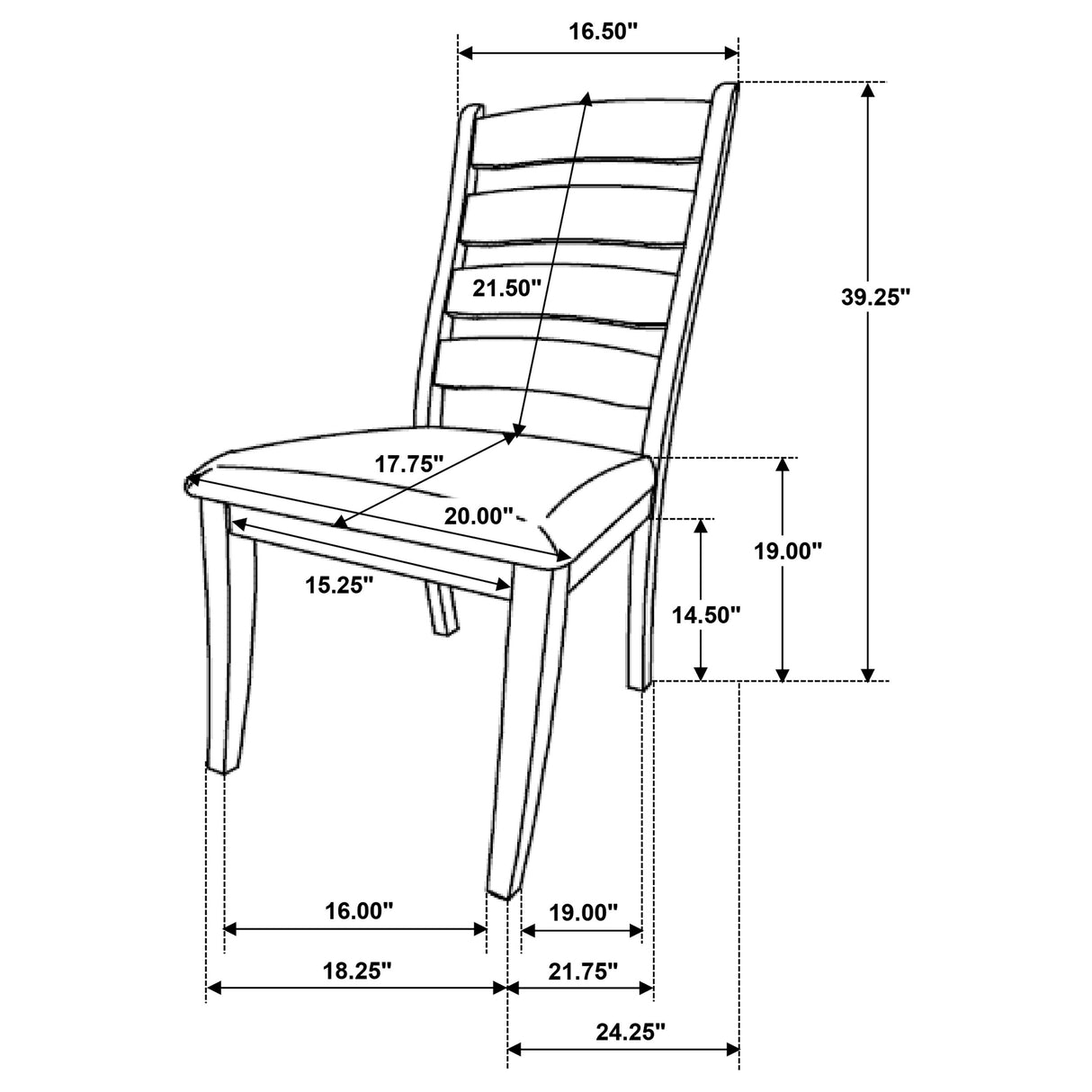 Danvers Wood Dining Side Chair Brown Oak, Set of 2