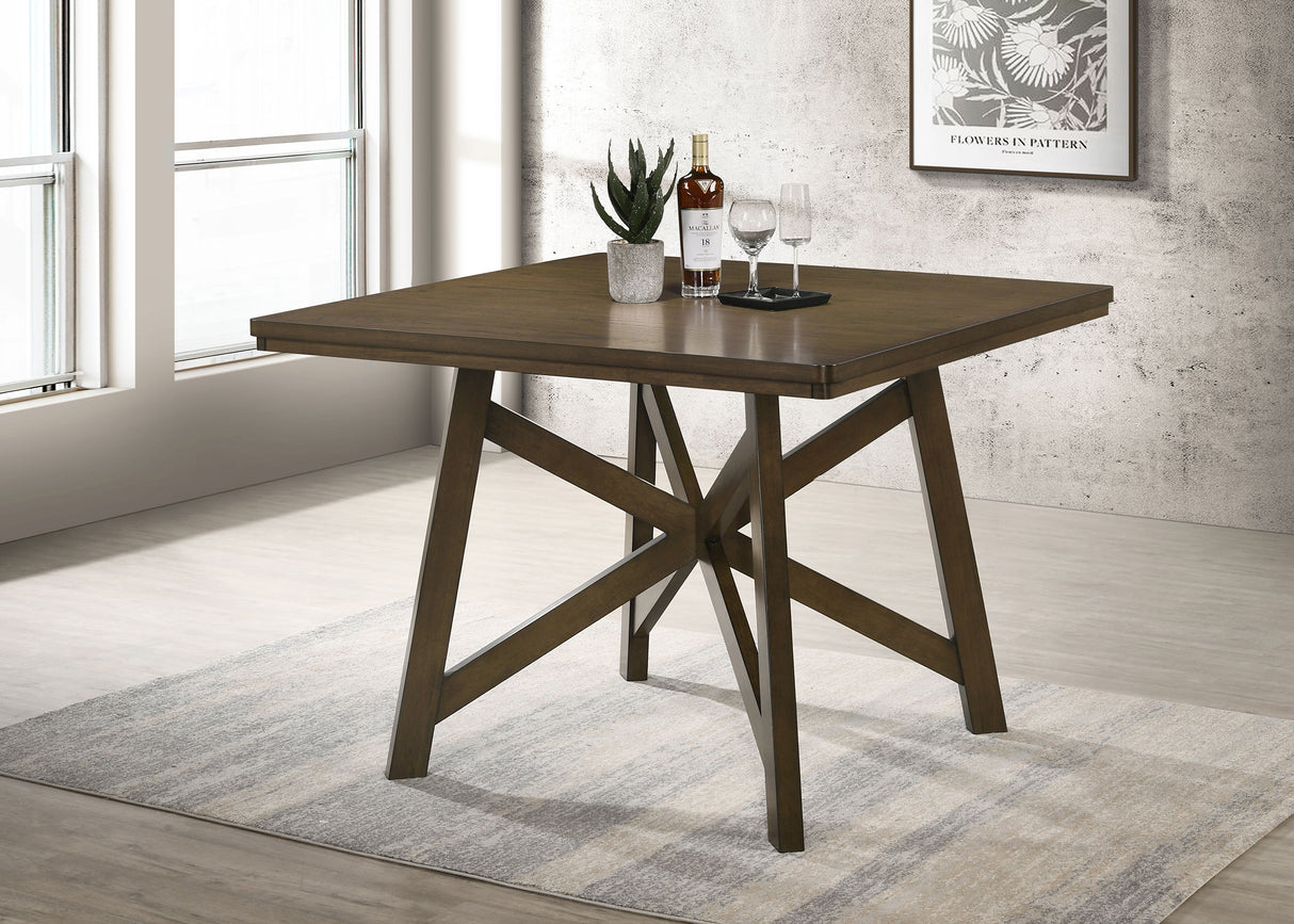 Canfield 47-Inch Square Counter Height Dining Table Brown