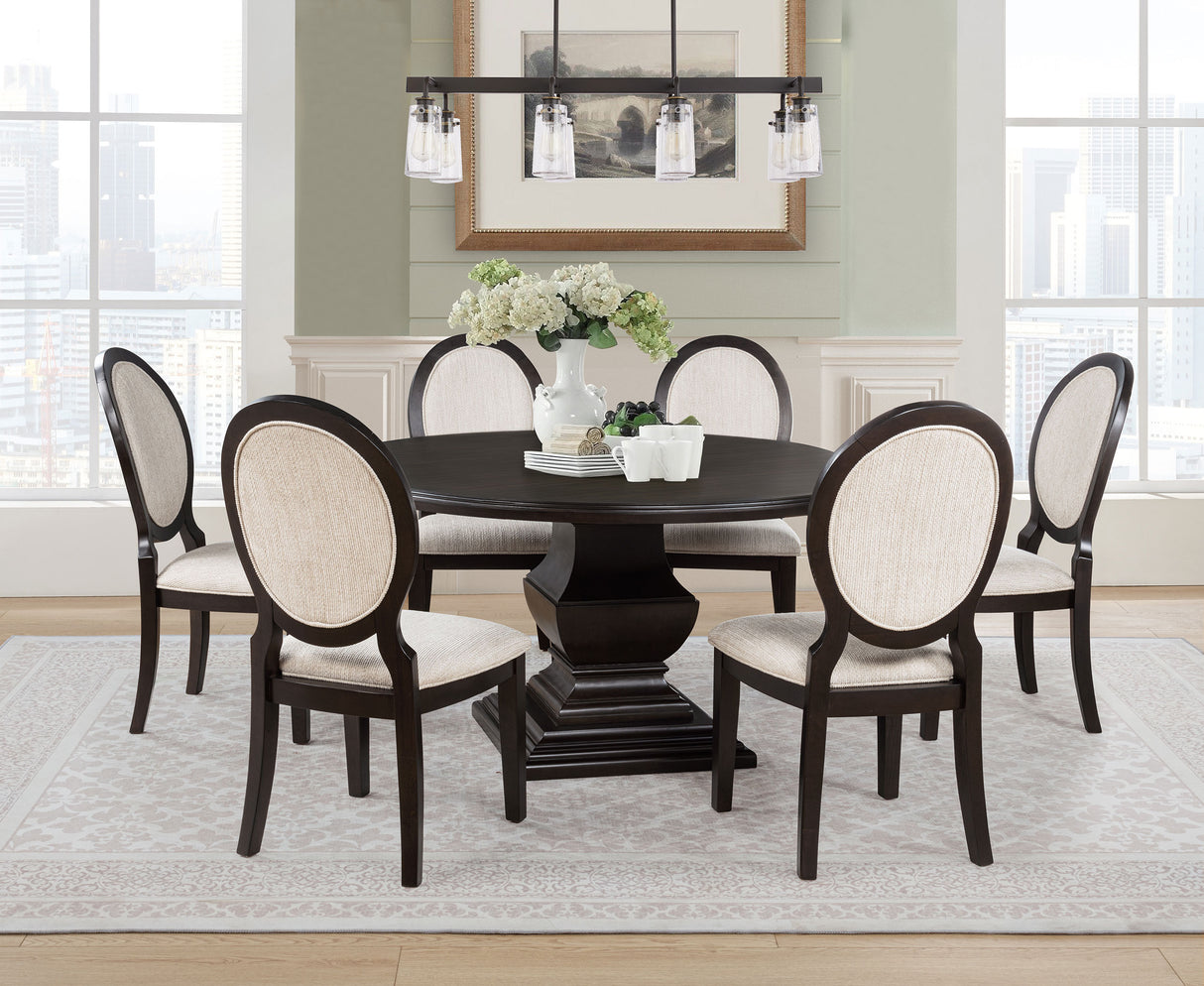 Twyla 60-Inch Round Dark Cocoa Wood Dining Table