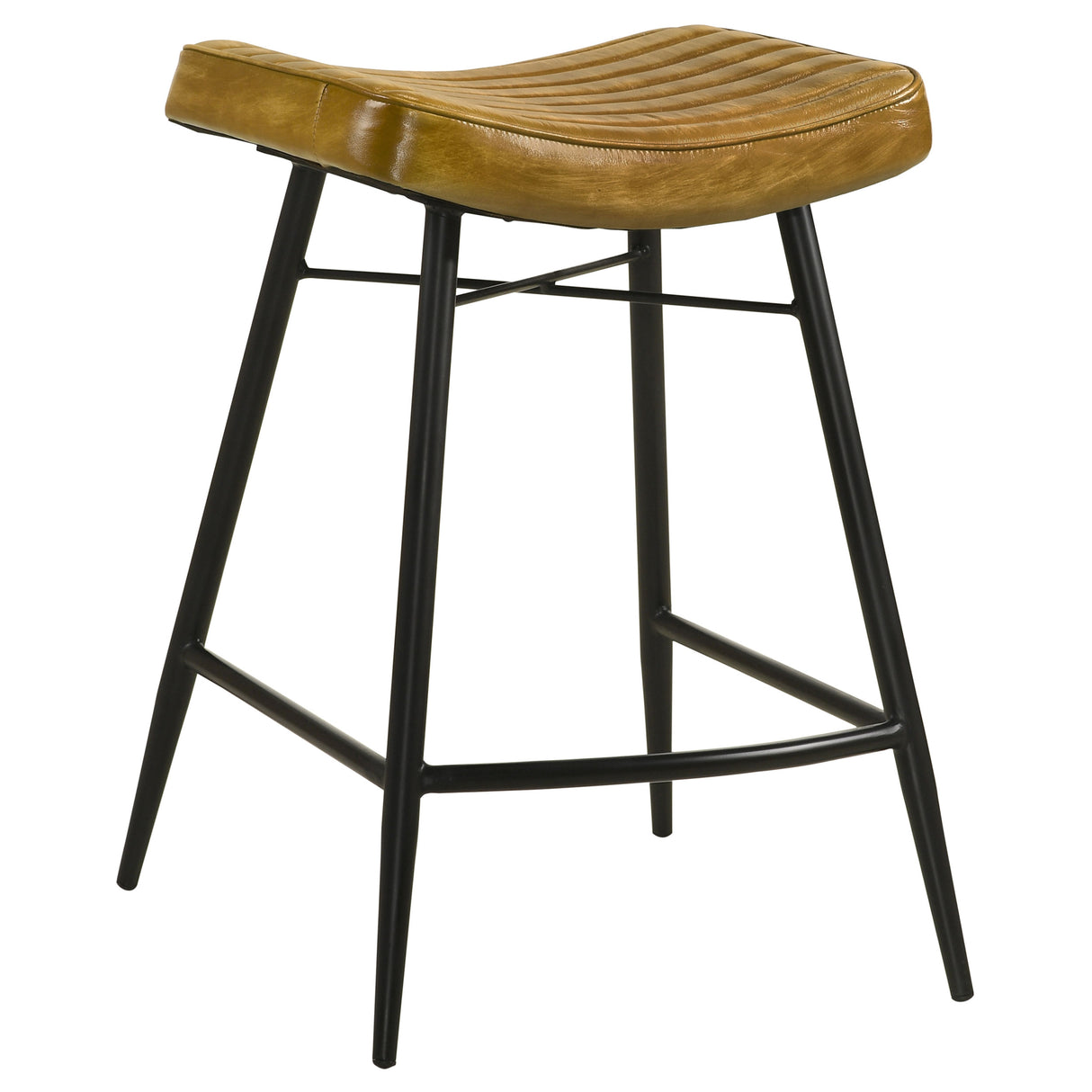 Bayu Leather Counter Stool in Antique Camel (Set of 2)