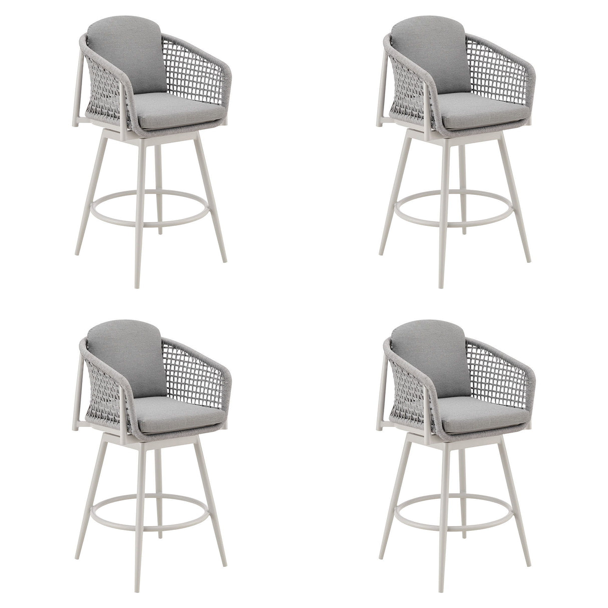 Rhodes - Outdoor Patio Swivel Counter Stool Set