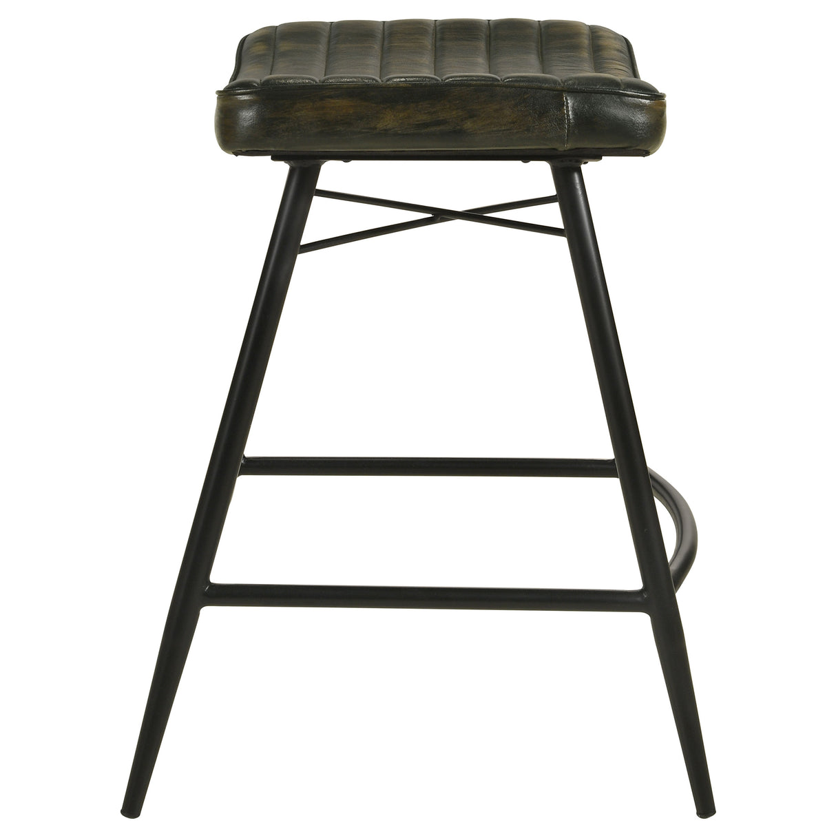 Bayu Leather Upholstered Counter Stool Espresso, Set of 2