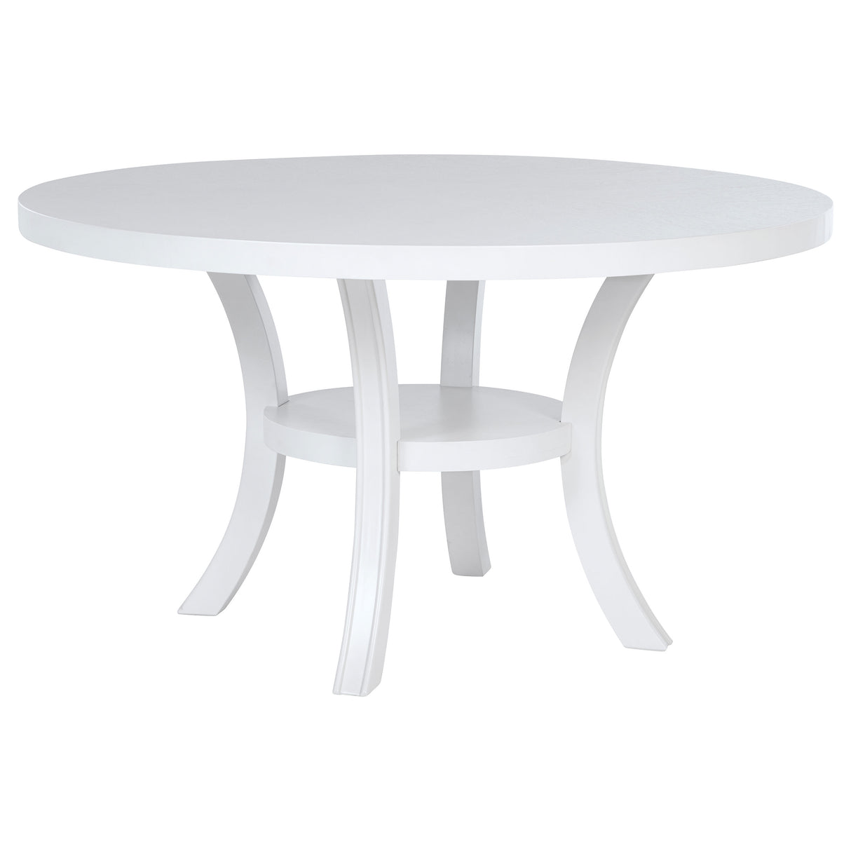 Judd 54-Inch Round Dining Table, Pearl White