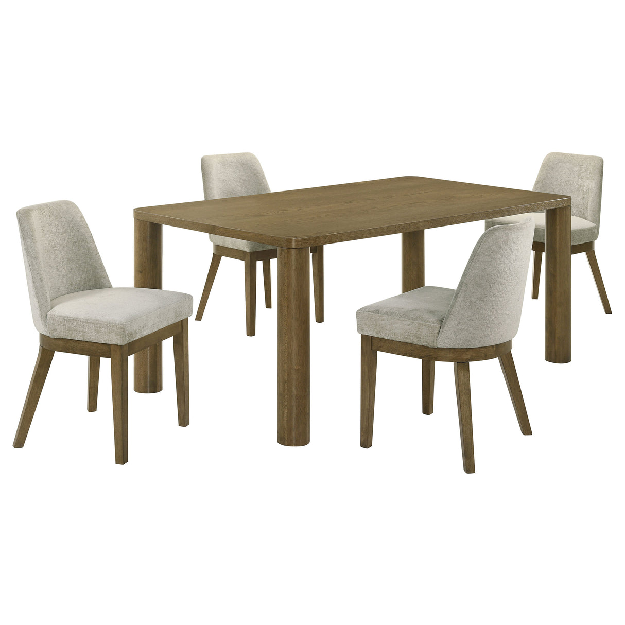 Castlewood 5-Piece 71-Inch Dining Set in Brown Oak