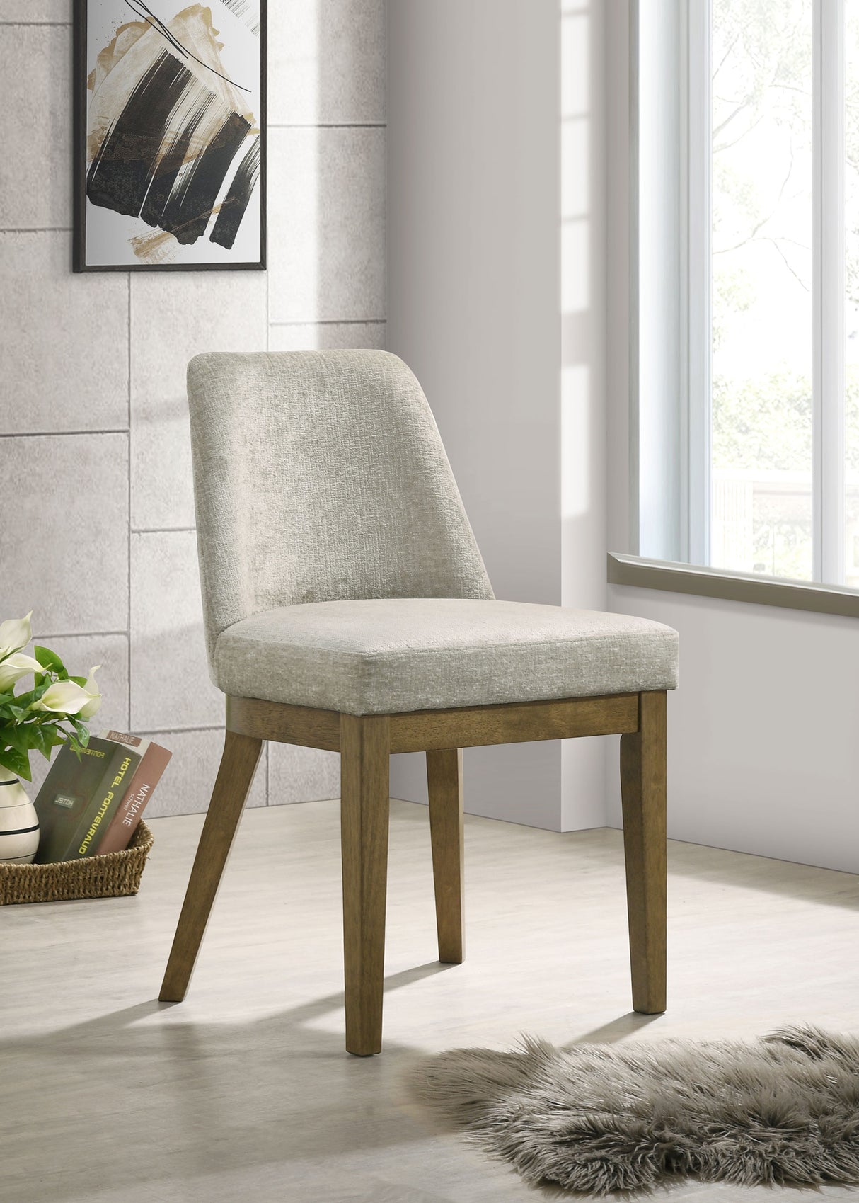 Castlewood Upholstered Side Chair Light Tan, Set of 2