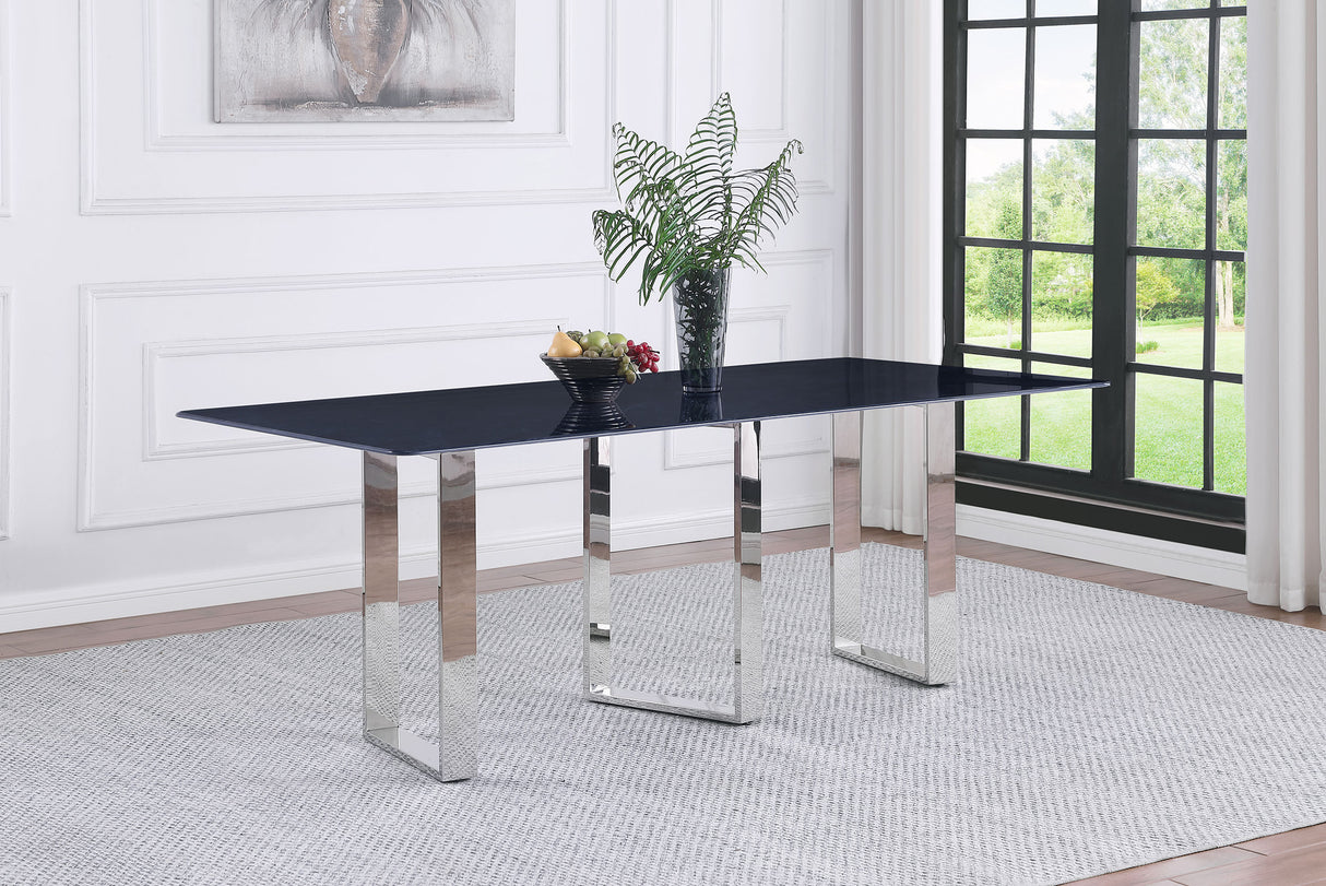 Desden 79-Inch Rectangular Sintered Stone Dining Table in Grey Marble