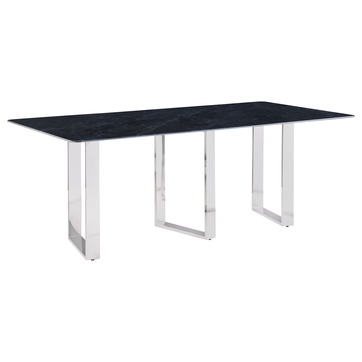 Desden 79-Inch Rectangular Sintered Stone Dining Table in Grey Marble
