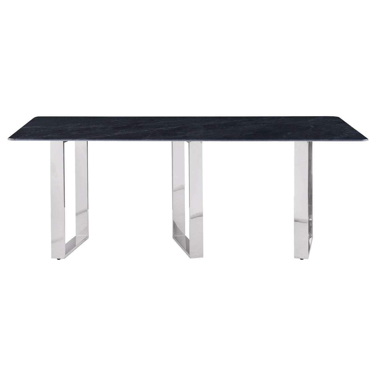 Desden 79-Inch Rectangular Sintered Stone Dining Table in Grey Marble
