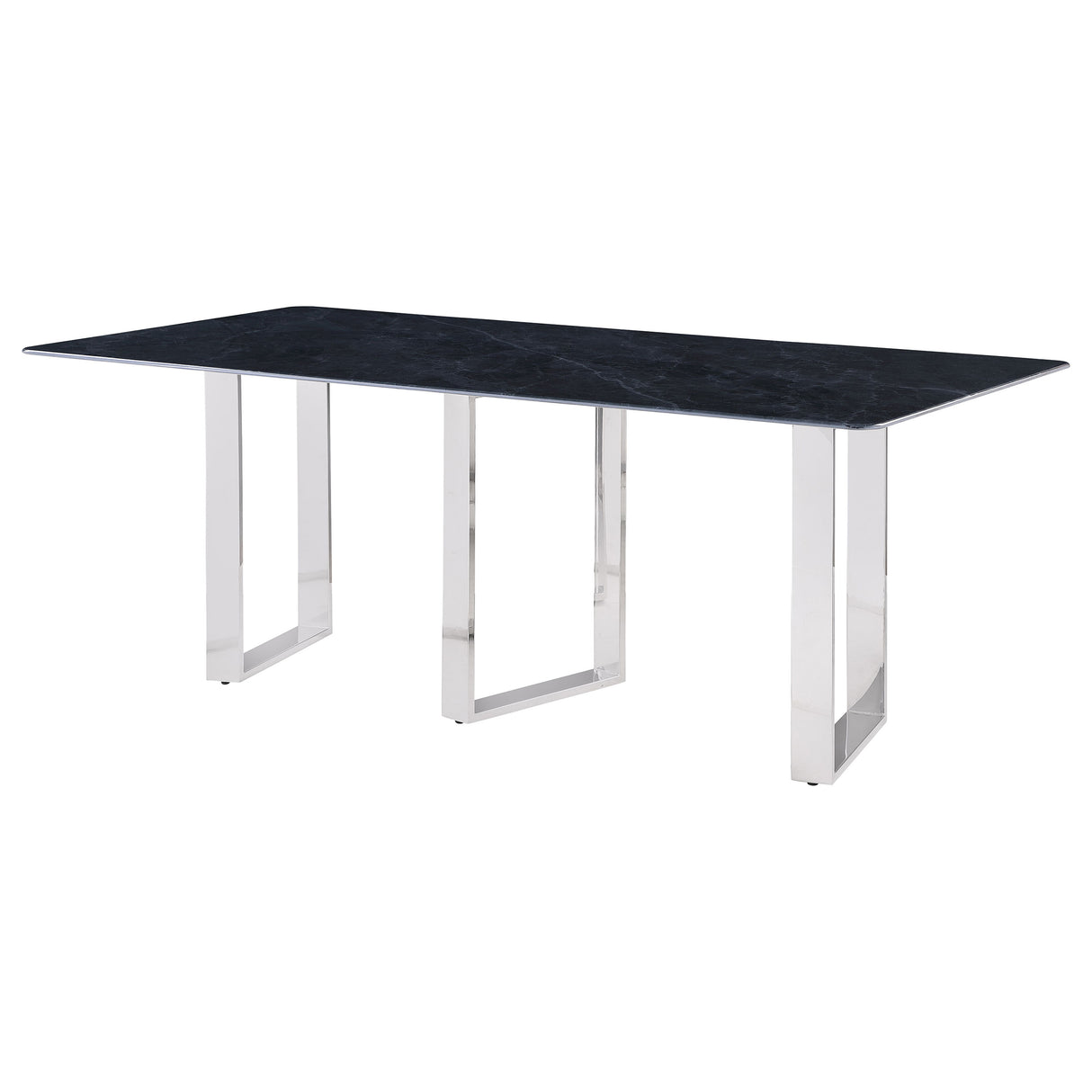 Desden 79-Inch Rectangular Sintered Stone Dining Table in Grey Marble