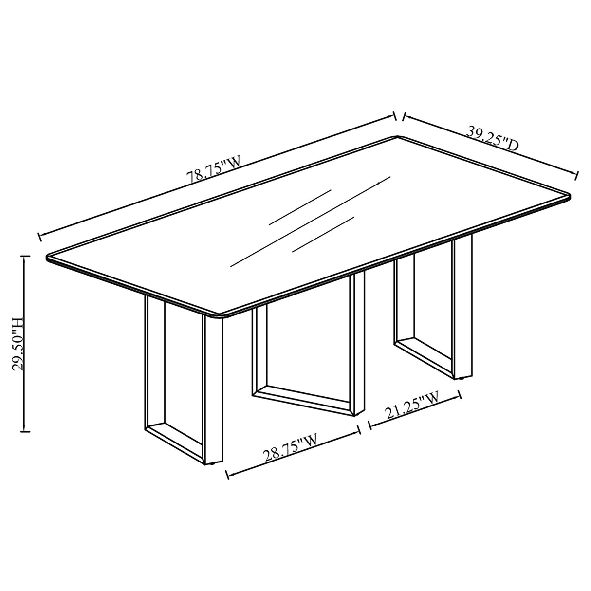 Desden 79-Inch Rectangular Sintered Stone Dining Table in Grey Marble