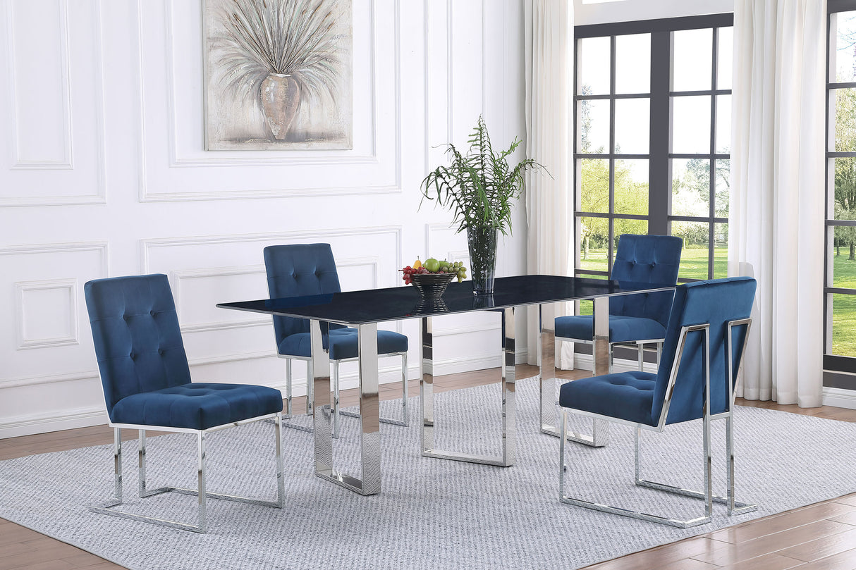 Desden 79-Inch Rectangular Sintered Stone Dining Table in Grey Marble