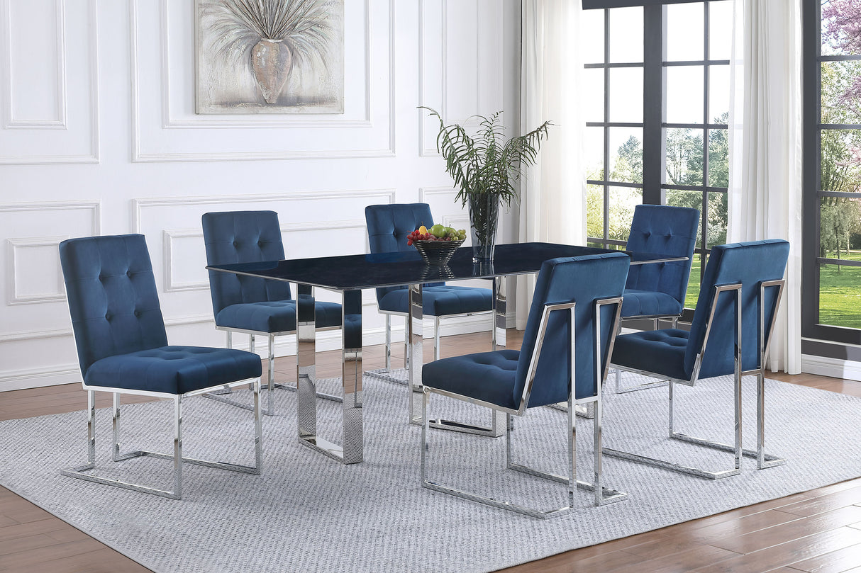Desden 79-Inch Rectangular Sintered Stone Dining Table in Grey Marble