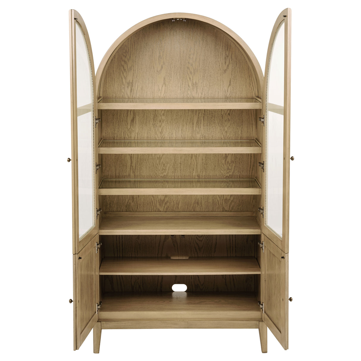 Kailani 4-Door Cane Dining Vitrine Cabinet - Beige Oak