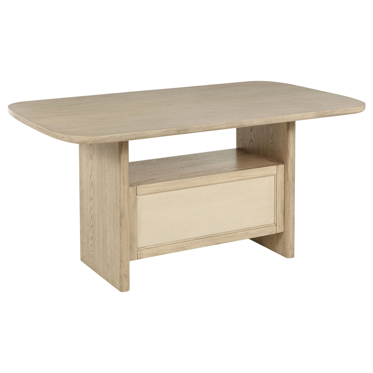 Kailani Cane Counter Height Storage Dining Table - Beige Oak