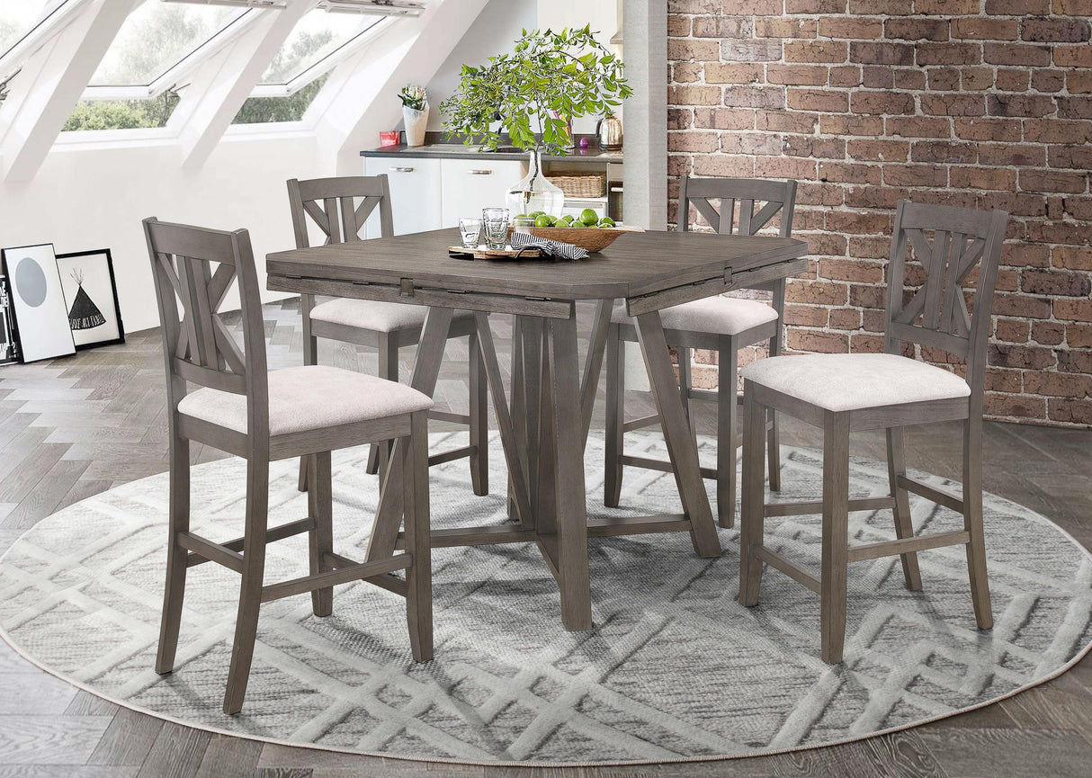 Athens Wood Counter Chair with Cushion - Barn Grey (Set of 2)