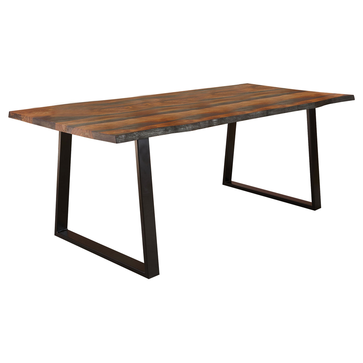 Ditman 80-Inch Live Edge Dining Table, Grey Sheesham