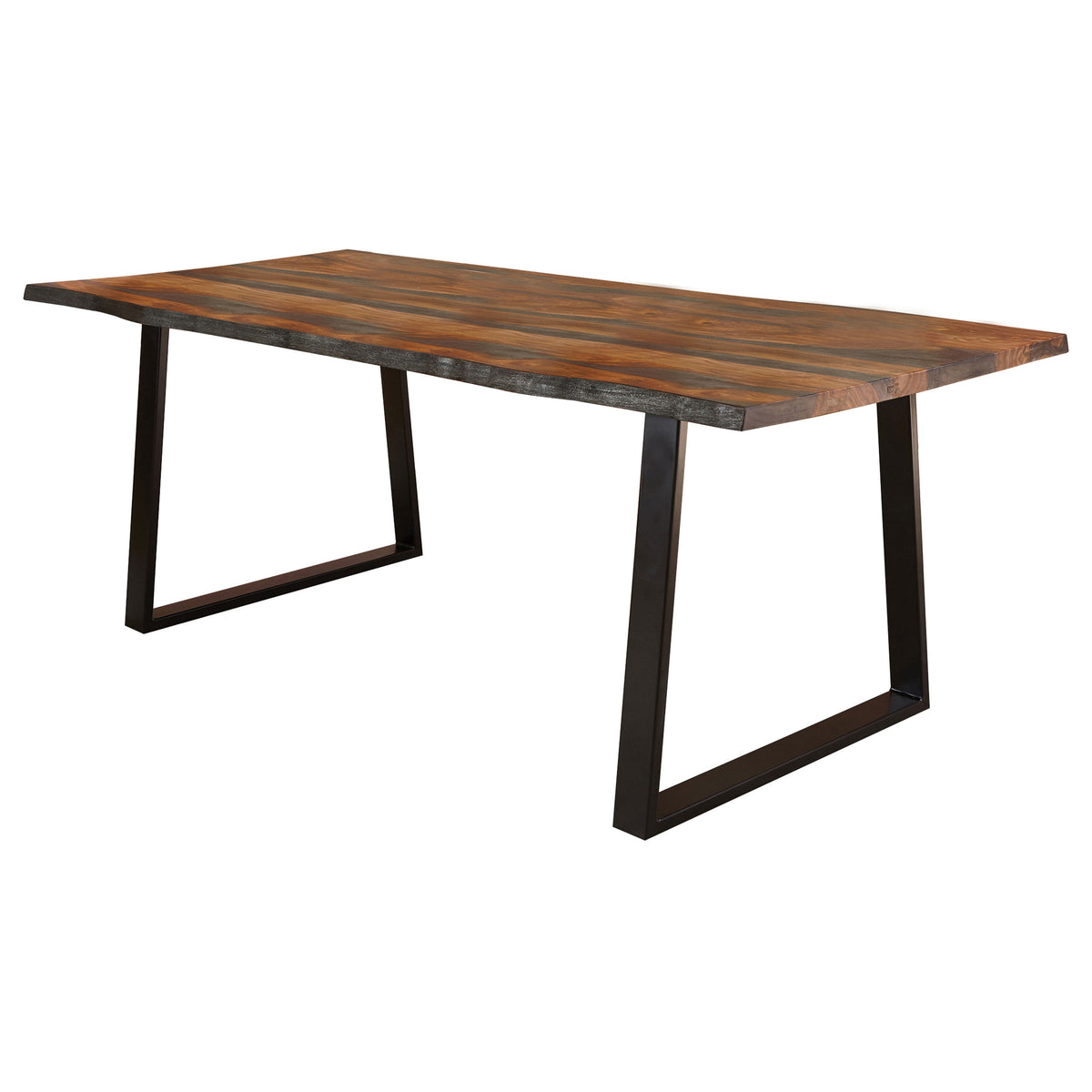 Ditman 80-Inch Live Edge Dining Table, Grey Sheesham