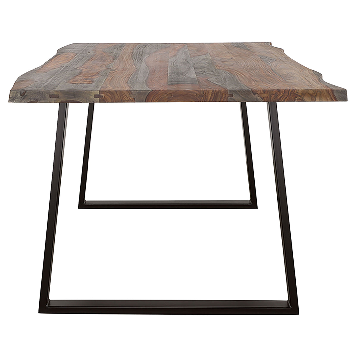 Ditman 80-Inch Live Edge Dining Table, Grey Sheesham