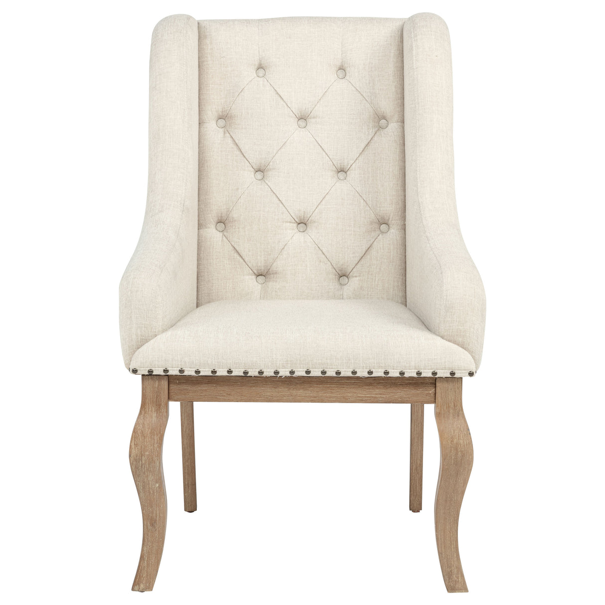Brockway Upholstered Arm Chair Barley Brown, Set of 2