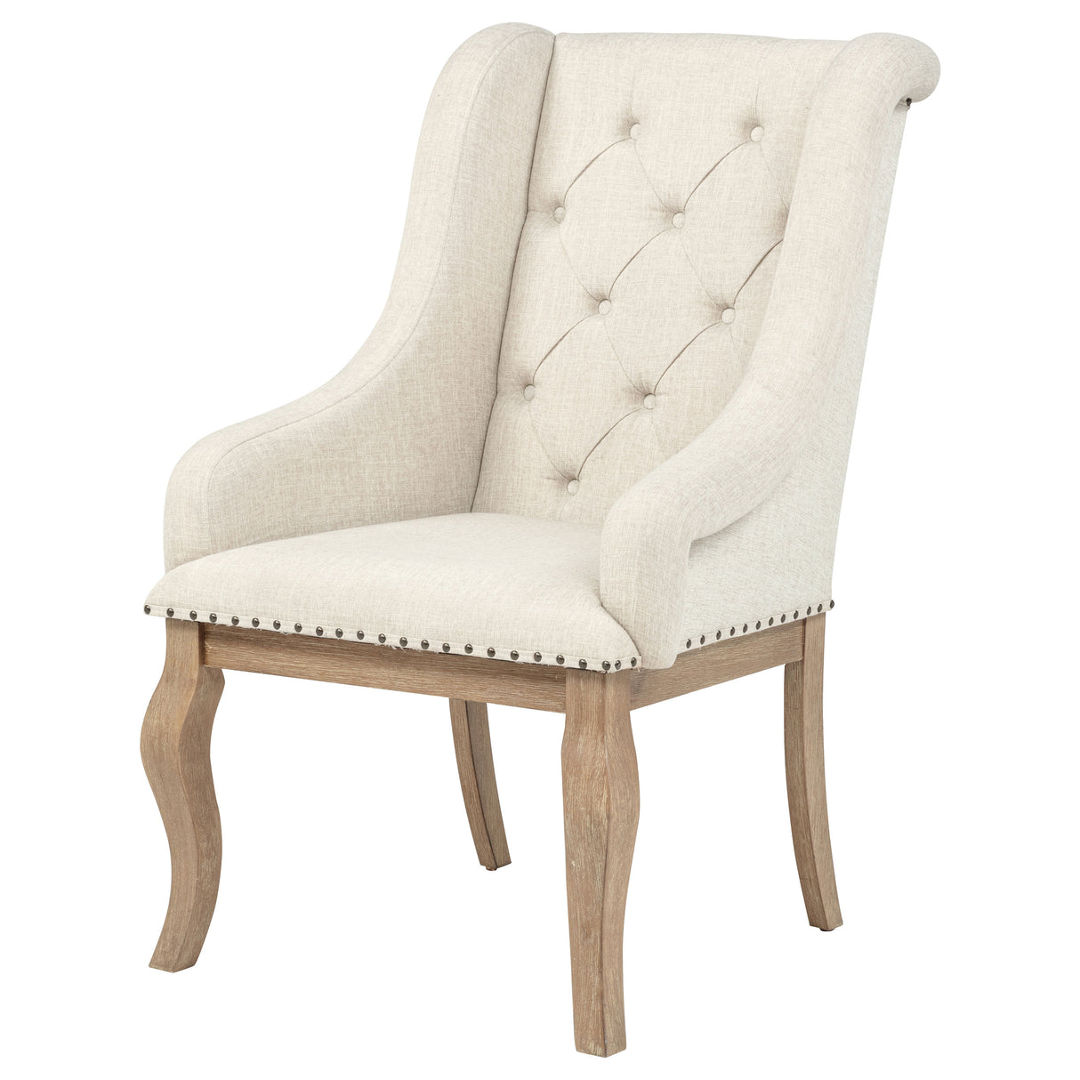 Brockway Upholstered Arm Chair Barley Brown, Set of 2