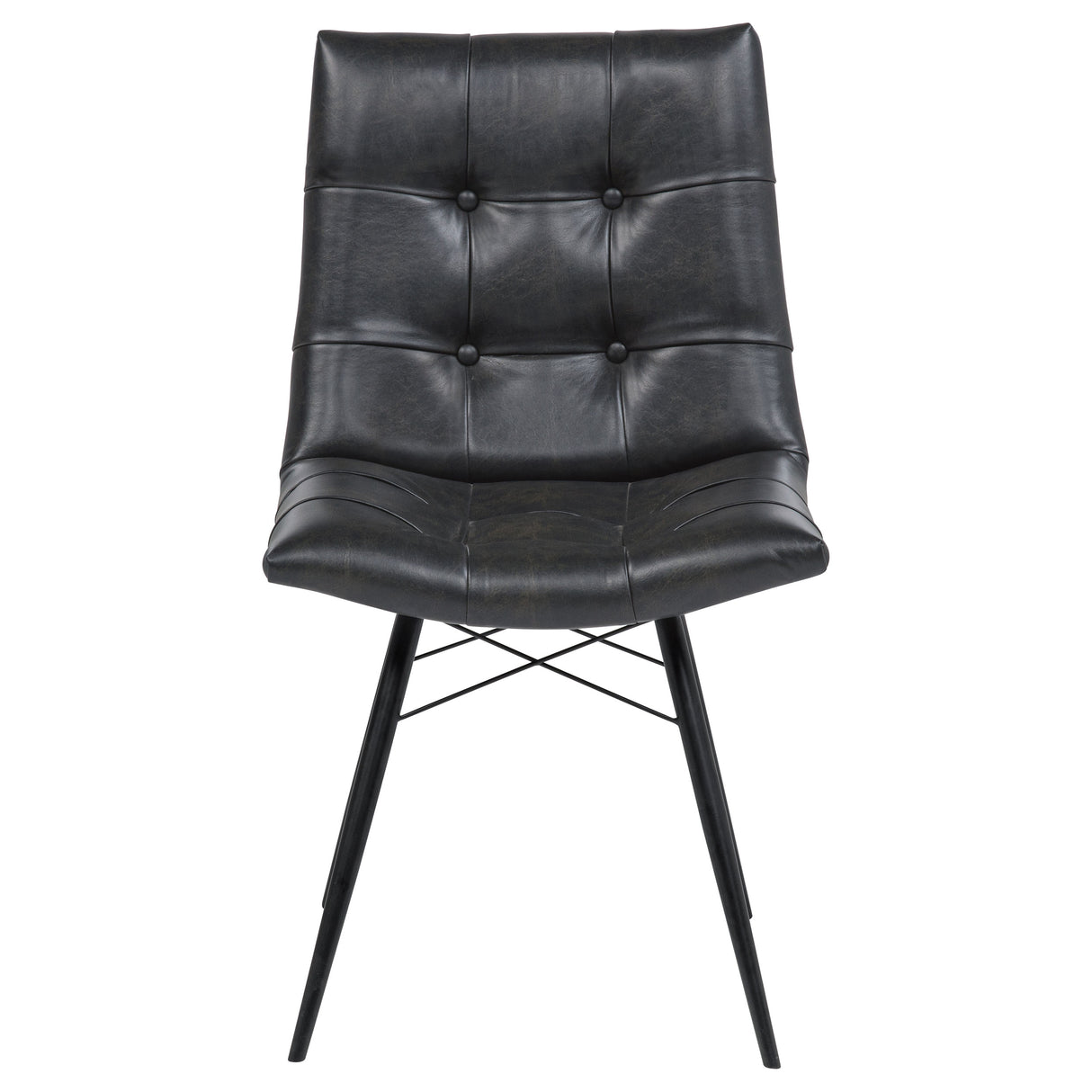 Aiken Faux Leather Dining Side Chair, Charcoal (Set of 4)