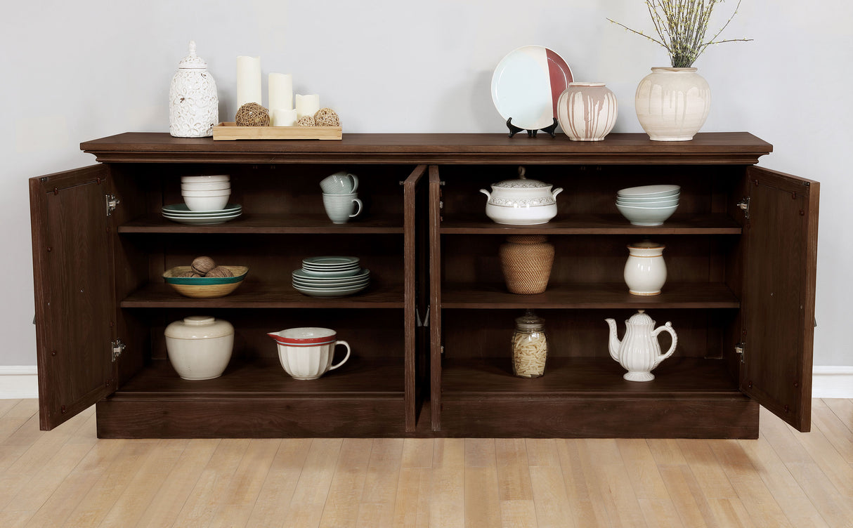 Brockway 4-Door Dining Sideboard Buffet Cabinet Antique Java