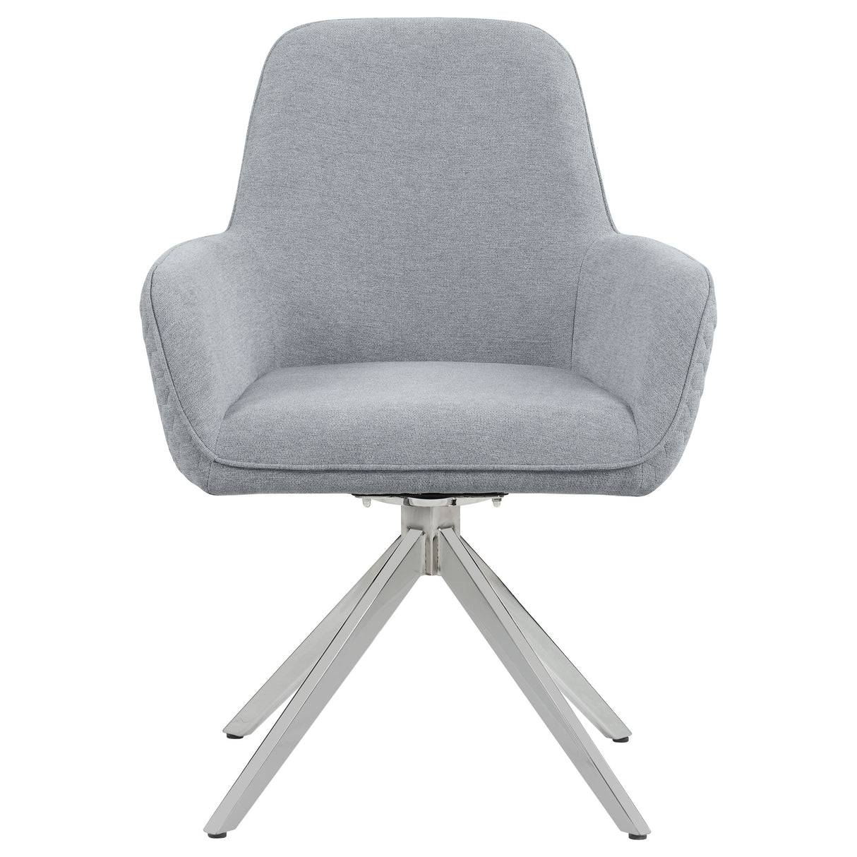 Abby Light Grey Fabric Swivel Dining Arm Chair