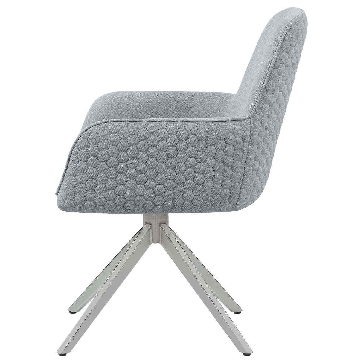 Abby Light Grey Fabric Swivel Dining Arm Chair