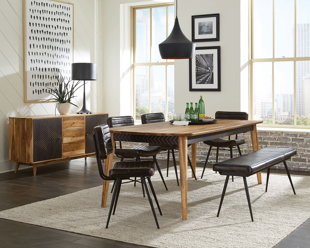 Partridge 6-Piece Dining Set - Natural Sheesham & Espresso