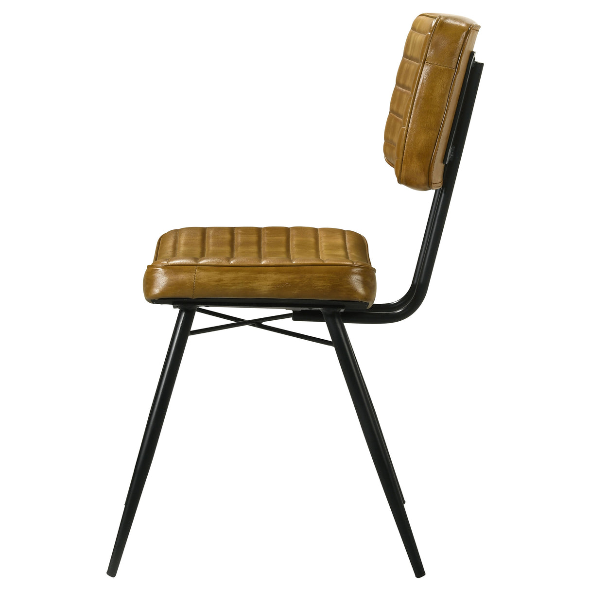Misty Leather Dining Side Chair Camel, Set of 2