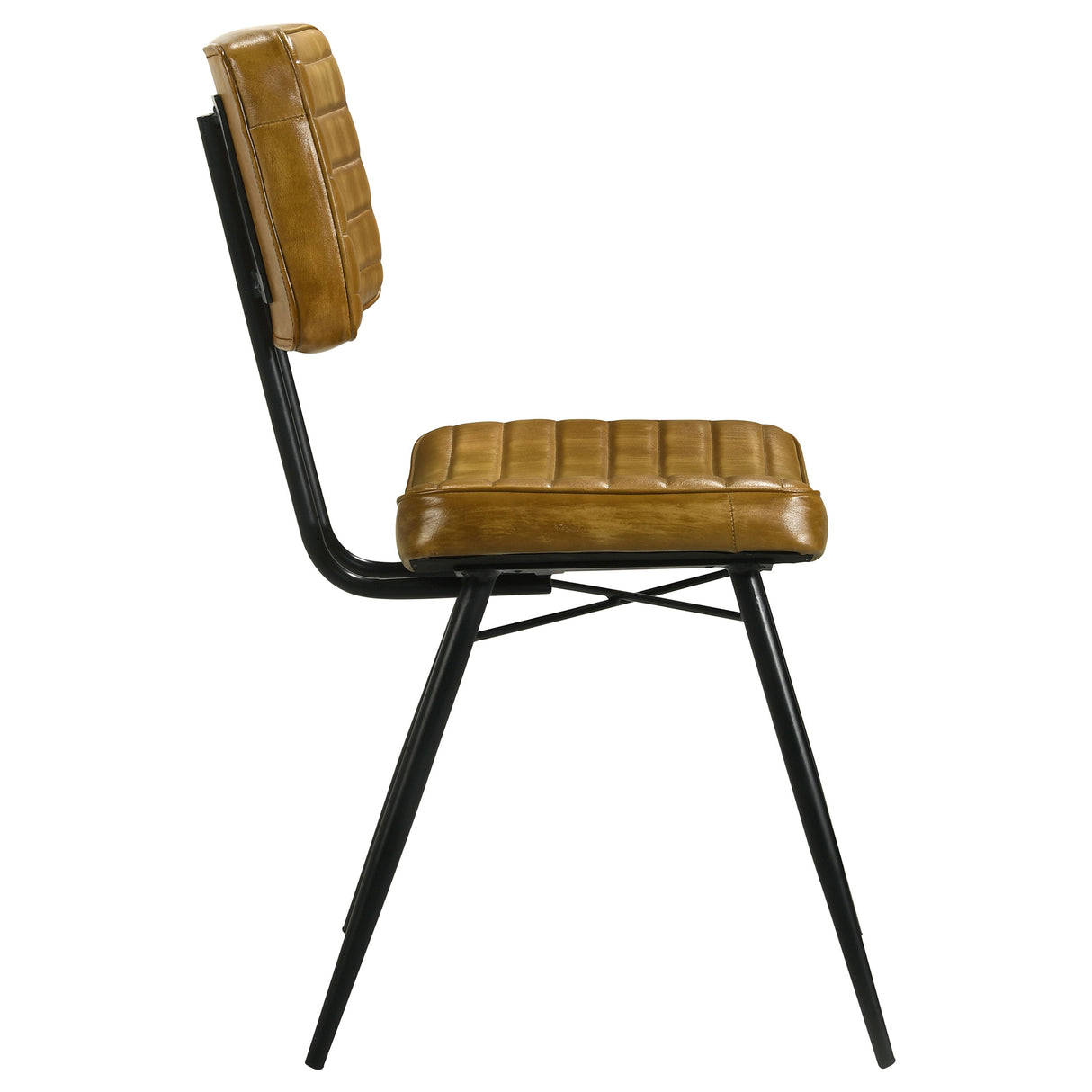 Misty Leather Dining Side Chair Camel, Set of 2