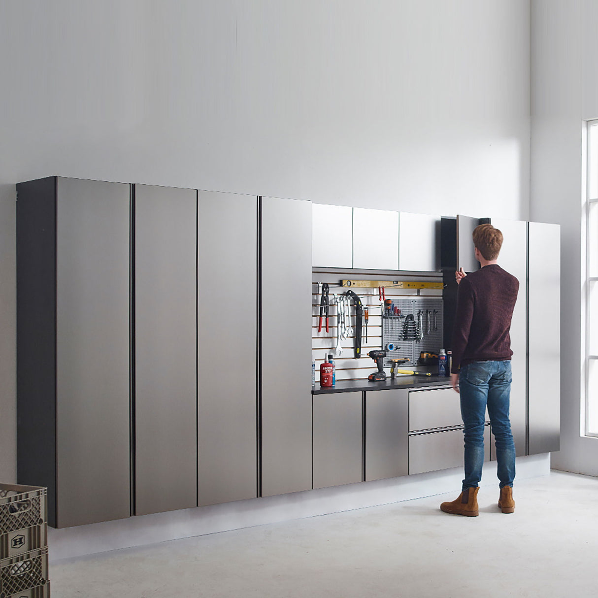 Nova Series - Drawer Wall Mounted Garage Cabinet - Dark Gray