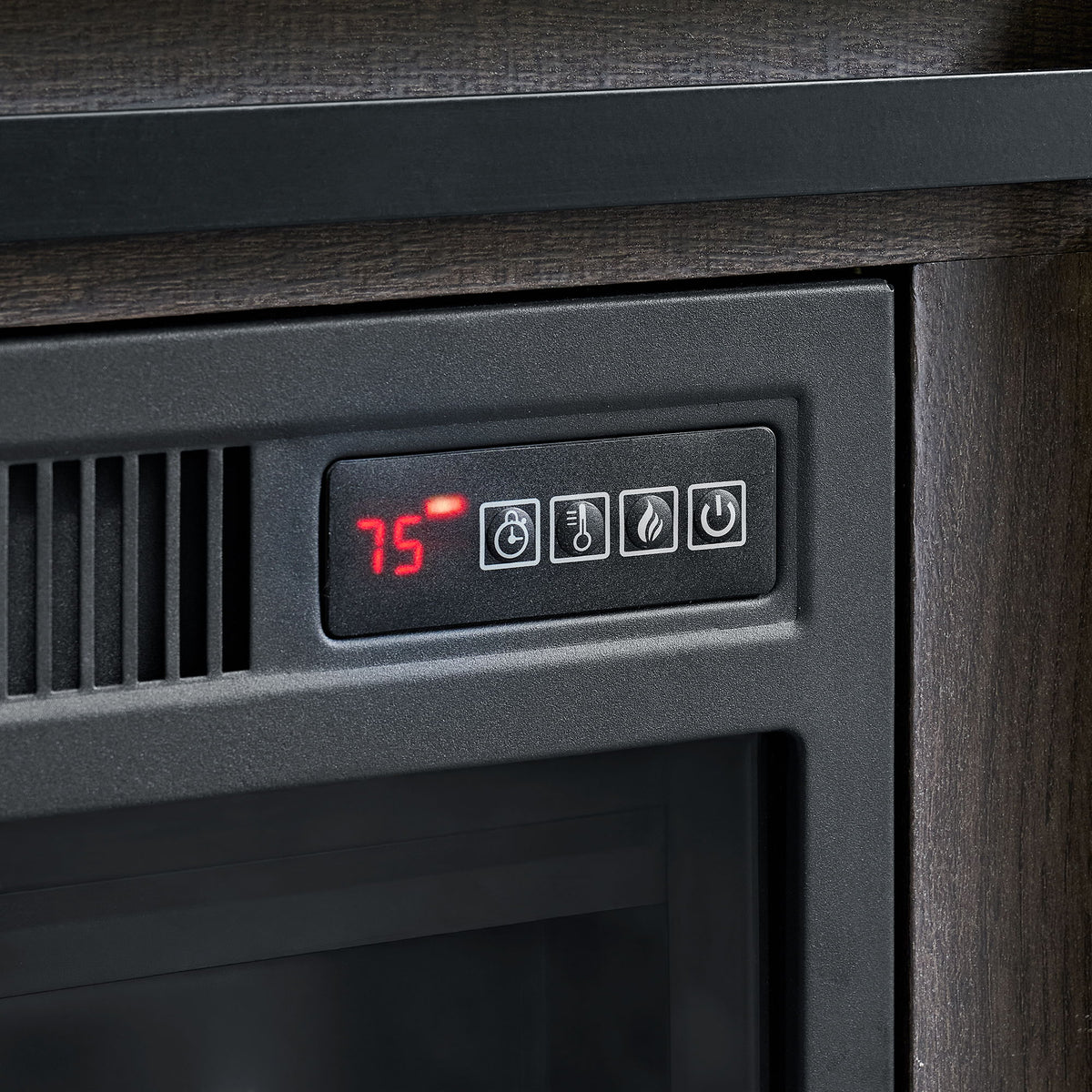 Macau Console with 23-Inch Fireplace Insert in Grey