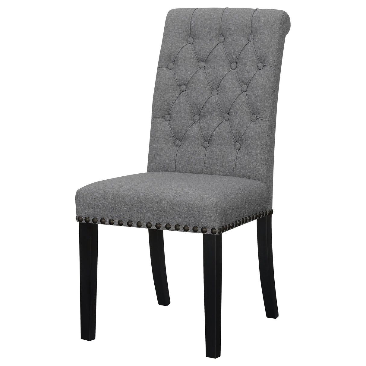 Alana Grey Fabric Upholstered Dining Side Chair Set of 2