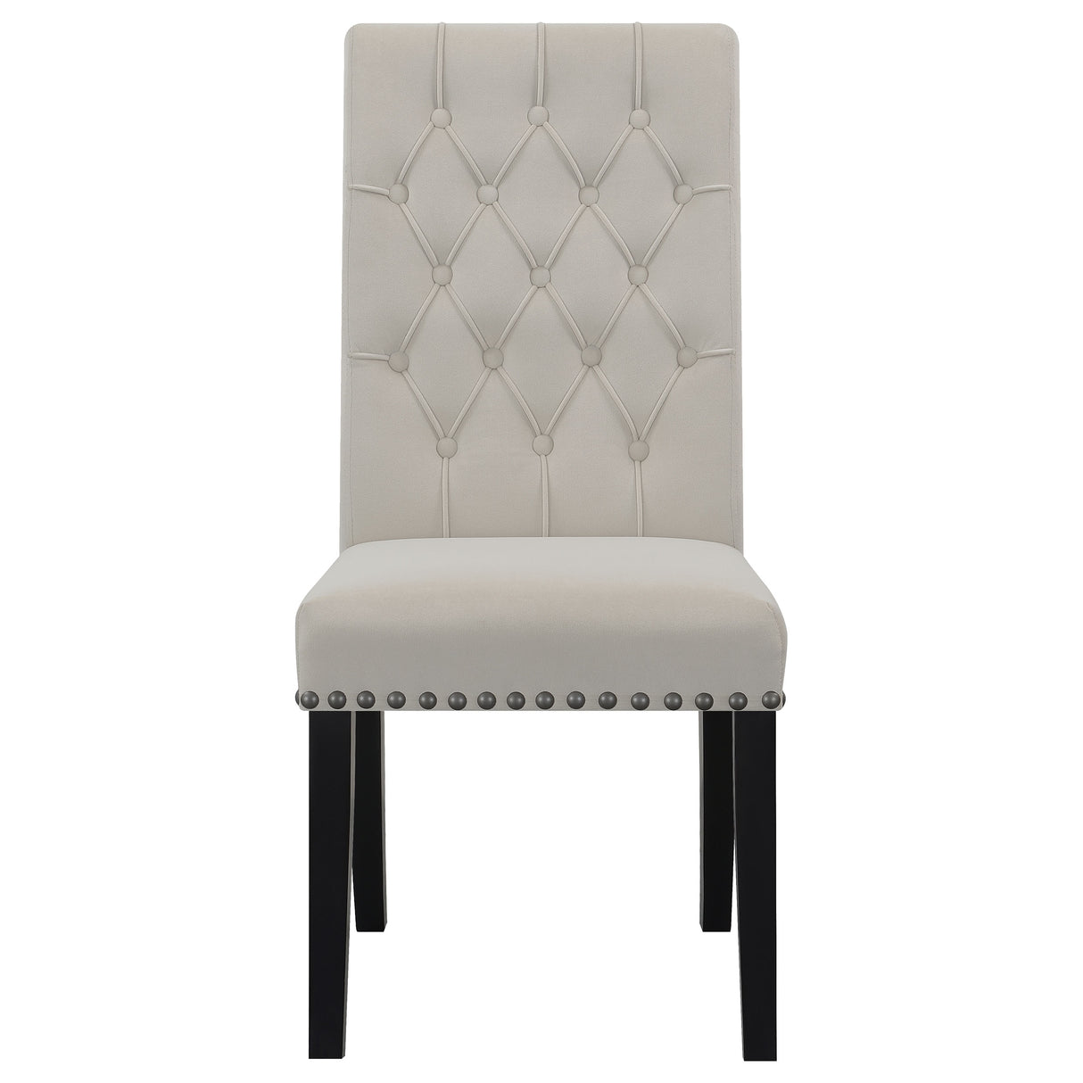 Alana Velvet Upholstered Dining Side Chair, Sand (Set of 2)