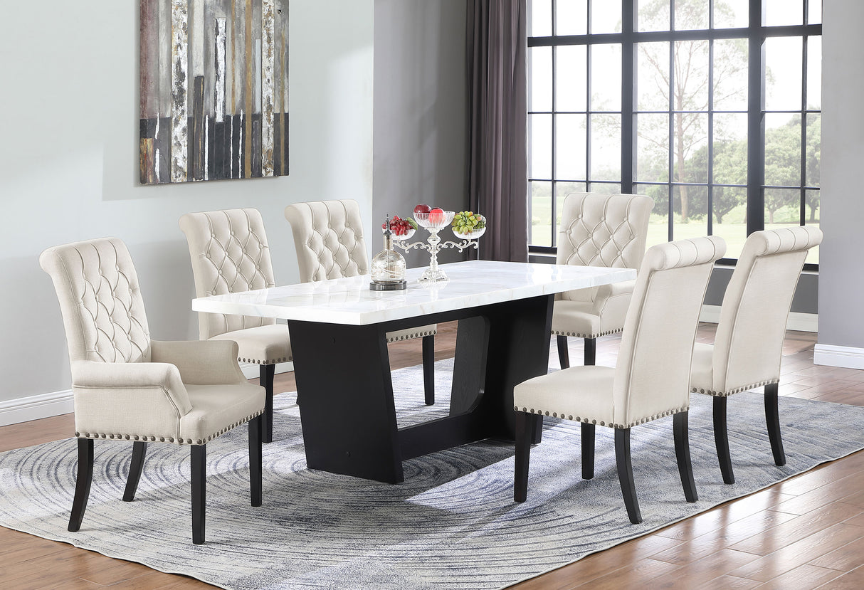 Alana Velvet Upholstered Dining Side Chair, Sand (Set of 2)