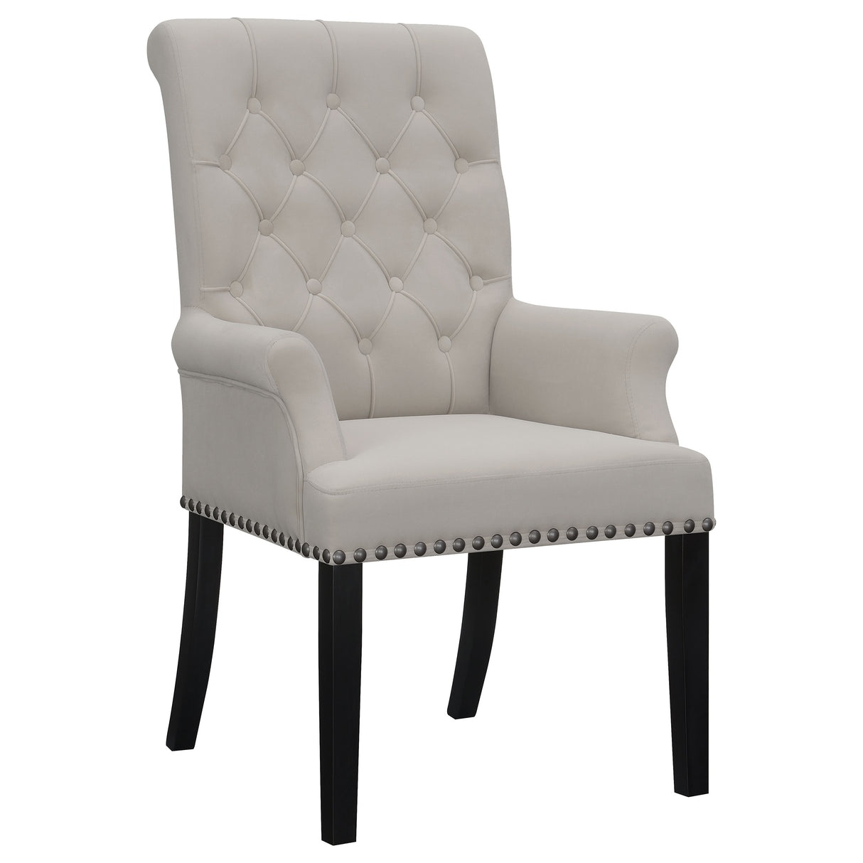 Alana Velvet Upholstered Dining Arm Chair, Sand
