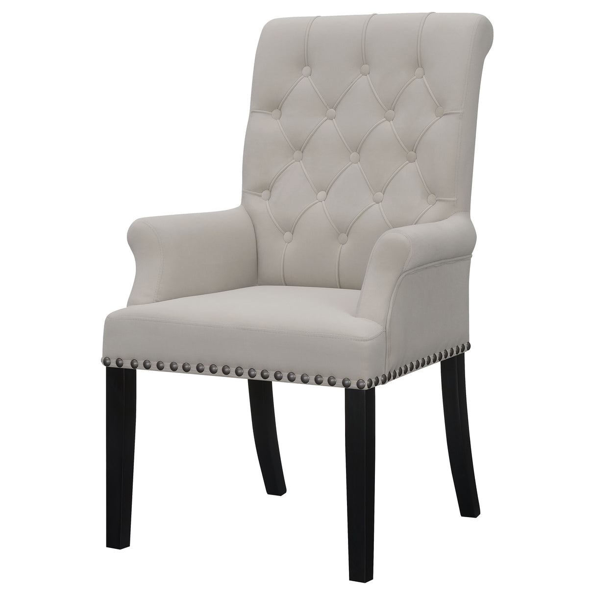 Alana Velvet Upholstered Dining Arm Chair, Sand