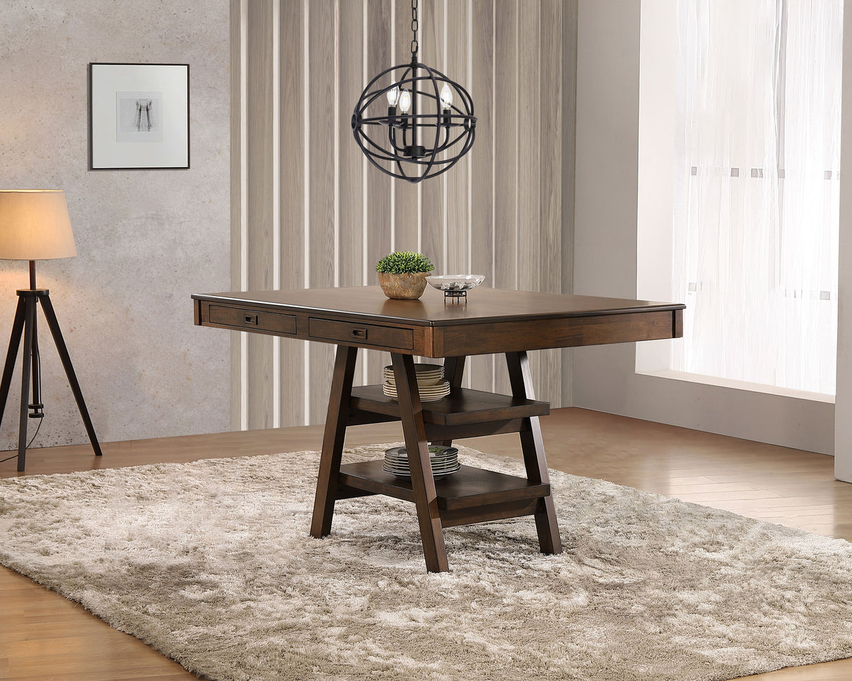 Dewey Rectangular Counter Height Dining Table, Walnut