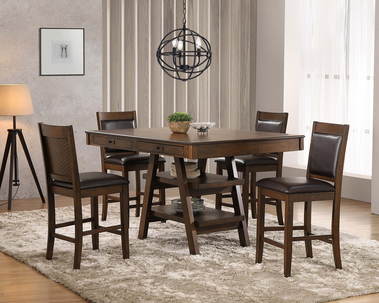 Dewey Rectangular Counter Height Dining Table, Walnut