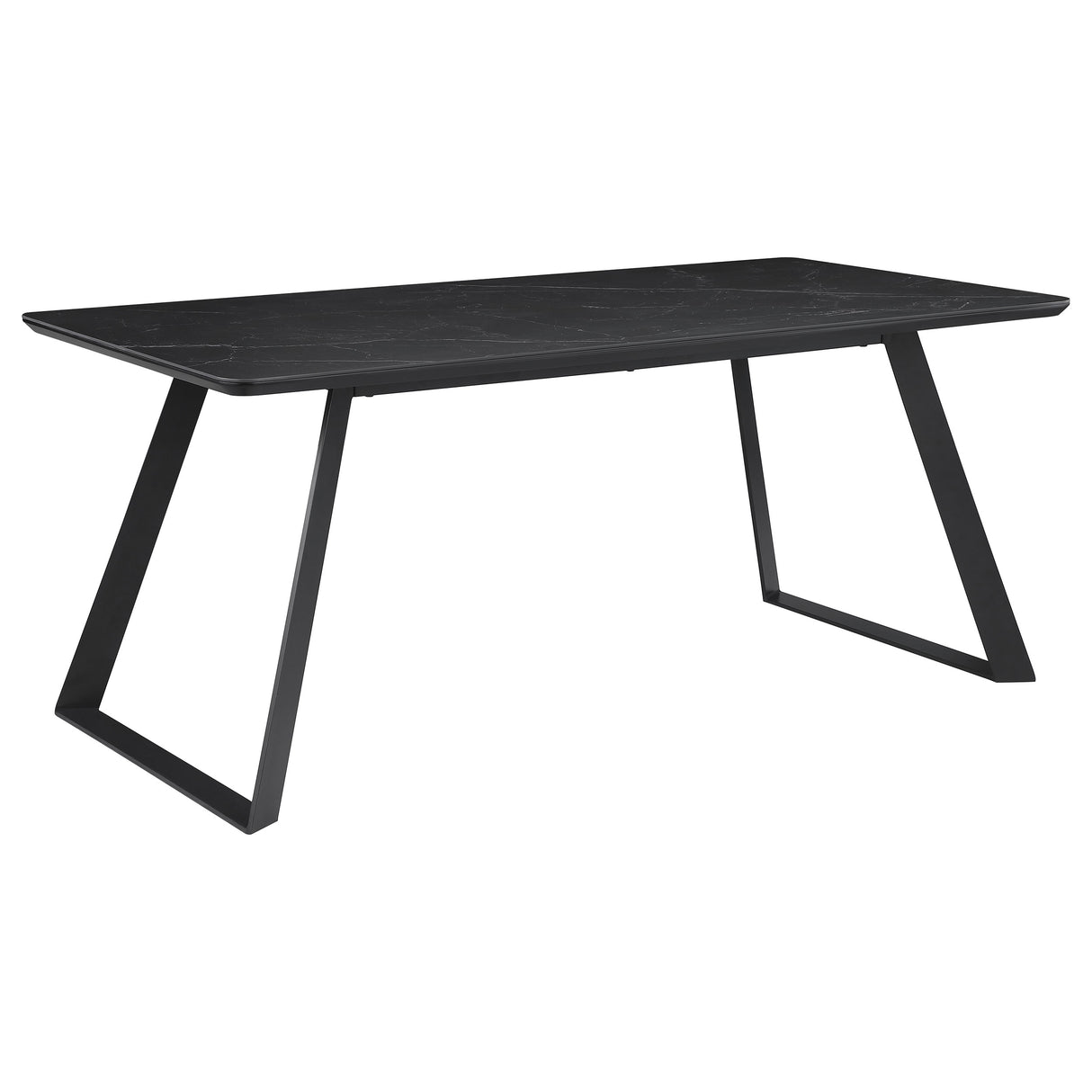 Smith 5-Piece Rectangular Ceramic Dining Set, Black